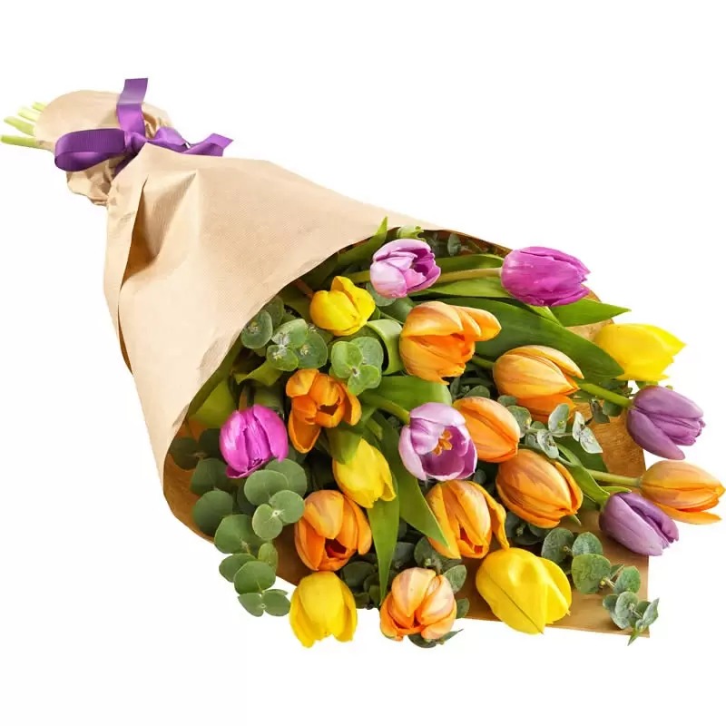 Buchet 23 lalele colorate Florarie Targoviste Livrare Flori Targoviste