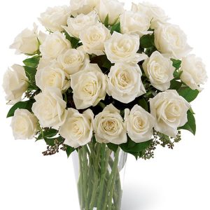 Buchet Deluxe 25 Trandafiri albi Florarie Targoviste Livrare Flori Targoviste