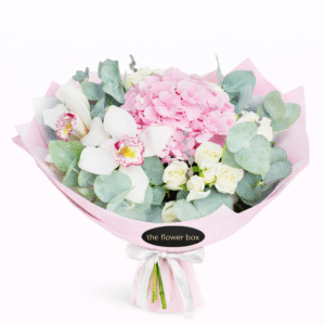 Buchet hortensie si orhidee