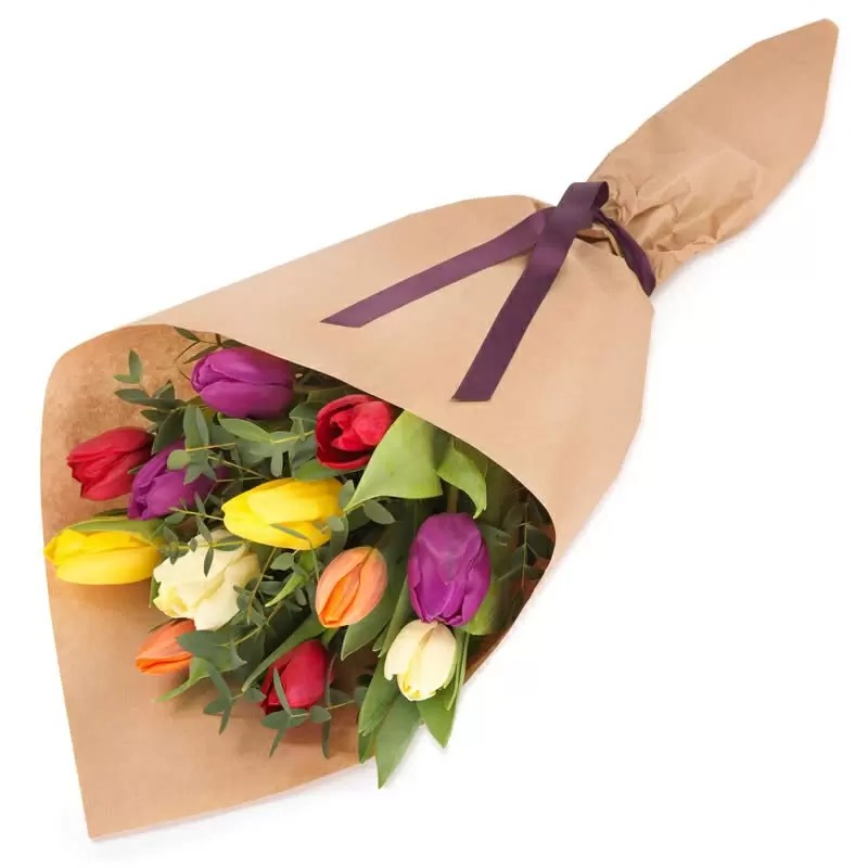 Buchet 13 Lalele Multicolore Florarie Targoviste Livrare Flori Targoviste